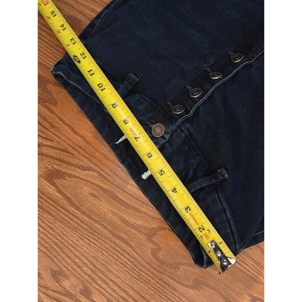 Kancan High Rise Flare Jeans Dark‎ Wash Button Fly Bell Bottom Size 7/27